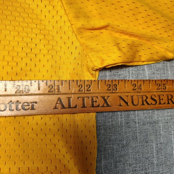 VINTAGE 70s Wilson Jersey Yellow Blue Blank Practice Made In USA Ringer - Picture 7 of 8